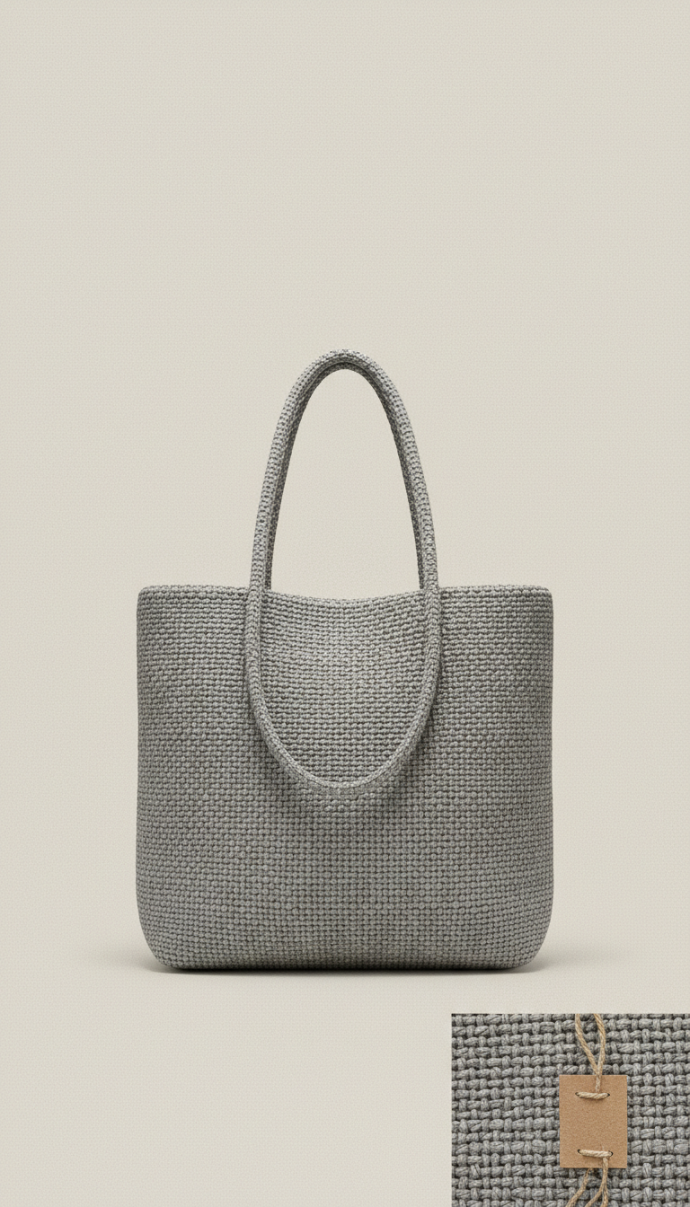 Stone grey minimal tote